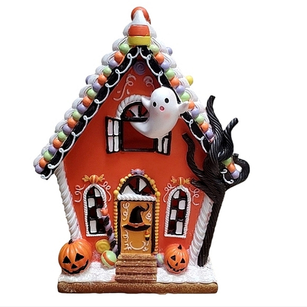 Halloween Ghoulish Gingerbread House Decor That Lights UP